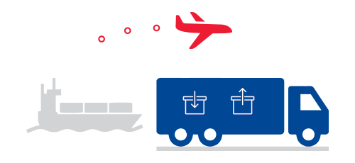 diagram of transport & custom clearance trucks